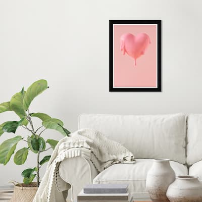 Wynwood Studio Prints Fashion and Glam Heart Melt Pink and Modern & Contemporary Wall Art Canvas Print