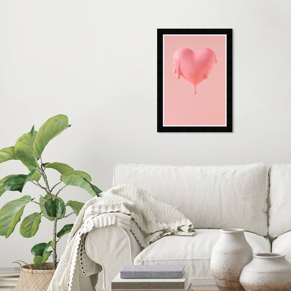 Wynwood Studio Prints Fashion and Glam Heart Melt Pink and Modern & Contemporary Wall Art Canvas Print