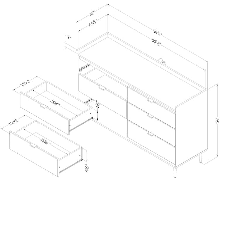 South Shore Hype 6-Drawer Double Dresser