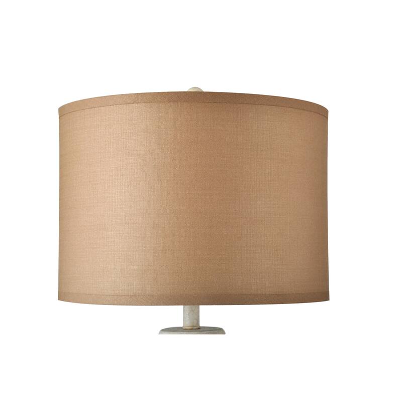StyleCraft Charlton Crackled White and Gold Table Lamp - Taupe Hardback Silk Shade