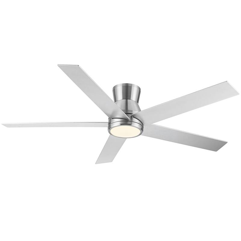 52" Brushed Nickel Lowe Profile Ceiling Fan with Light
