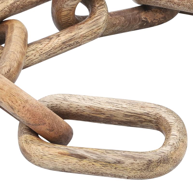 Sagebrook Home Wooden Link Sculpture Decor Contemporary Rustic Brown