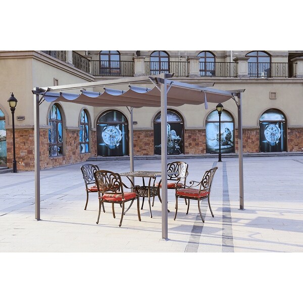 Aluminum Retractable Pergola with Canopy Outdoor Gazebo for Backyard. Opens flyout.