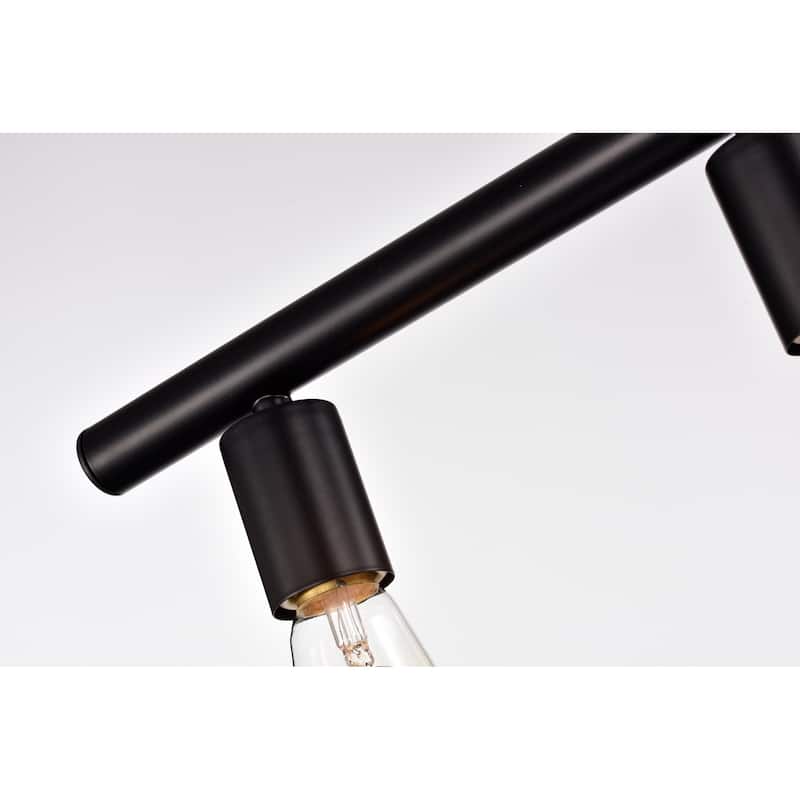 Emery Matte Black 5-Light Metal Linear Flush Mount