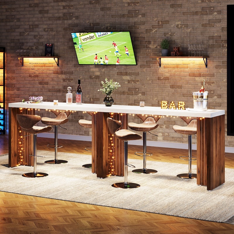 Home Bar Unit, 55.12-Inch Bar Table with Large Tabletop - 55.12" L x 19.69" W x 35.83" H