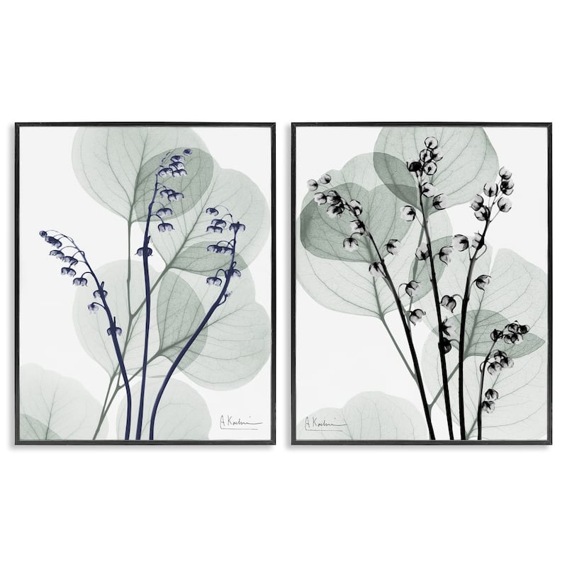 Stupell Future Dusk Opaque Herbs Framed Giclee Art Design By Albert Koetsier (Set of 2) - 11 x 14 - Black