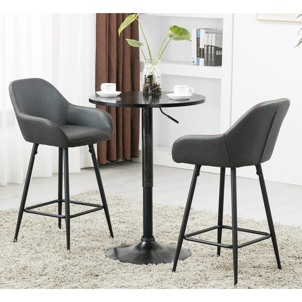 25 Bucket Upholstered Dark Accent Dining Counter Barstool Chair Set Of 2 Overstock 30016860