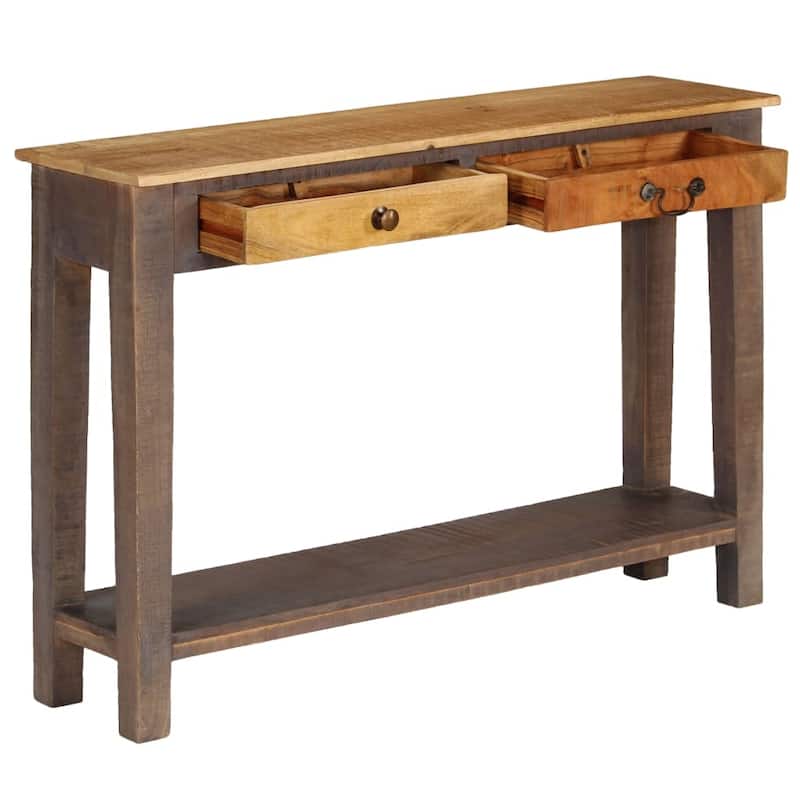 vidaXL Console Table Vintage Entryway Table with Storage Solid Wood Acacia - 46.5" x 11.8" x 31.5"