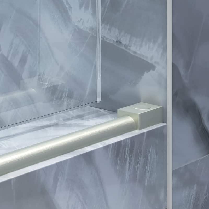 Seawin 60 - 64 in. W x 77 in. H Cosmo Frameless Shower Door 3/8 inch (10 mm) Thick Clear Tempered Glass with NanoShield Coating