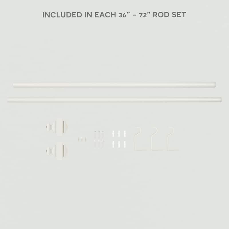 ATI Home Rockwell 1" Adjustable Window Curtain Rod and Finial Set