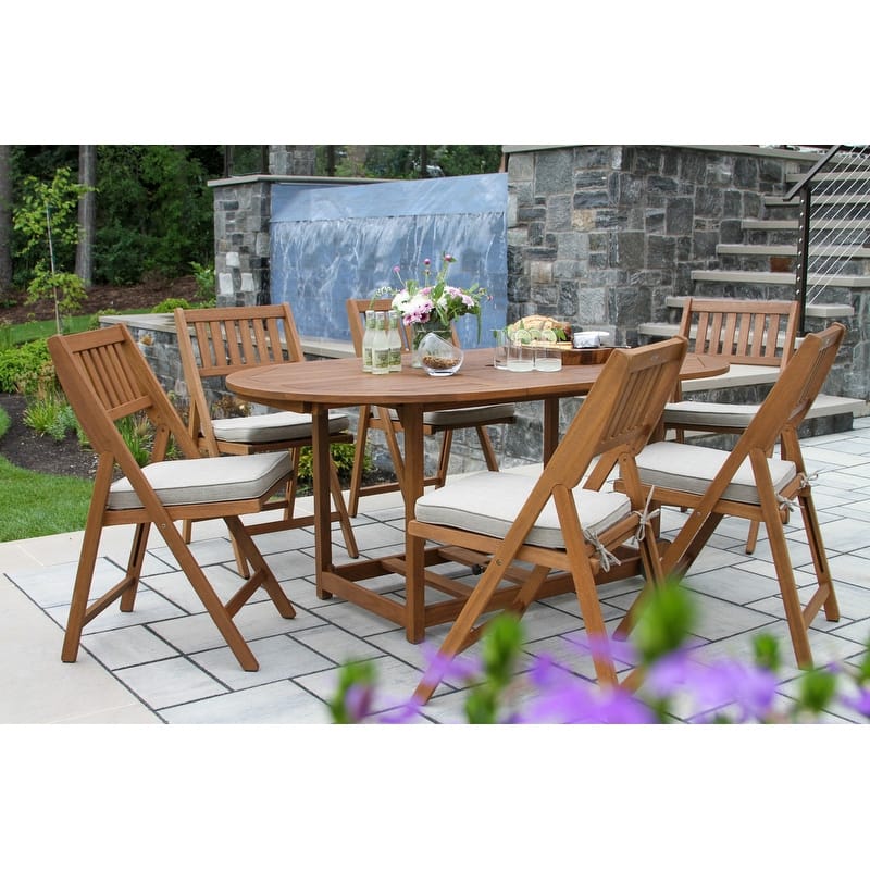 Eilaf 7pc Eucalyptus Fold and Store Dining Set