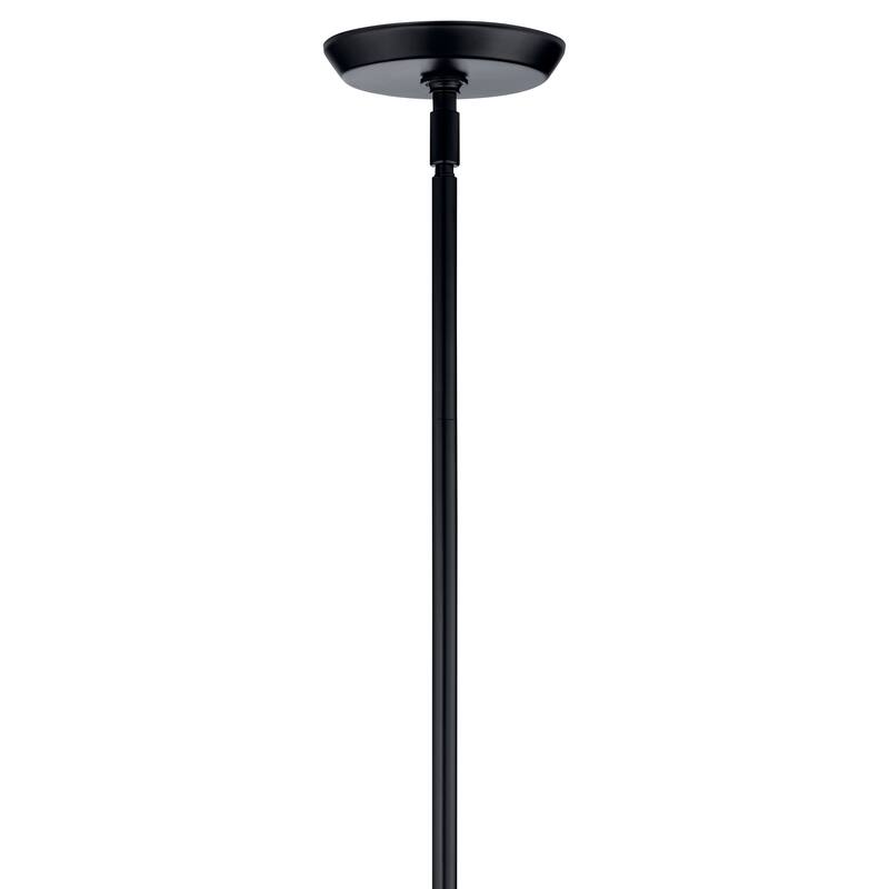 Cassius 52.5 Inch 8 Light Convertible Chandelier with Opal Glass in Black