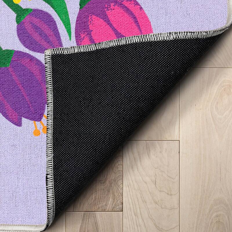 Crayola Spring Lilac Floral Area Rug By Well Woven