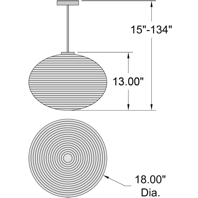Access Lighting Callisto - Ribbed OPL -Glass Pendant - Brushed Steel - Opal