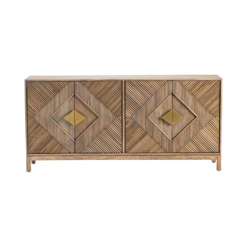 Brookline Four-Door Sideboard - 72x16x34 - 72x16x34 - Medium Brown