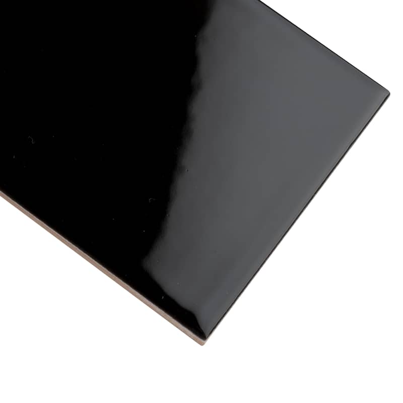 Merola Tile Park Slope Subway Glossy Black 3" x 6" Ceramic Wall Tile
