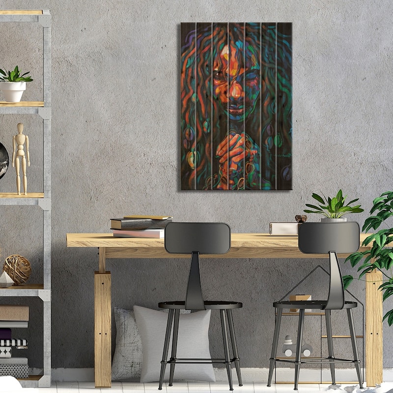 Faith In Your Hands Print On Wood by Akintayo Akintobi - Multi-Color