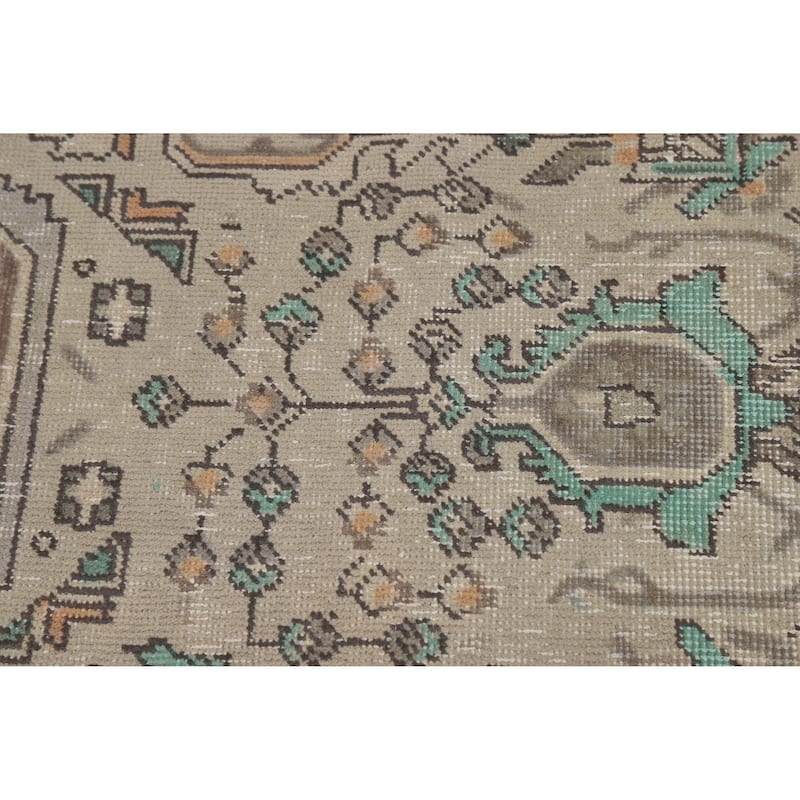 Tabriz Persian Vintage Area Rug Hand-Knotted Bedroom Wool Carpet - 9'6" x 12'8"