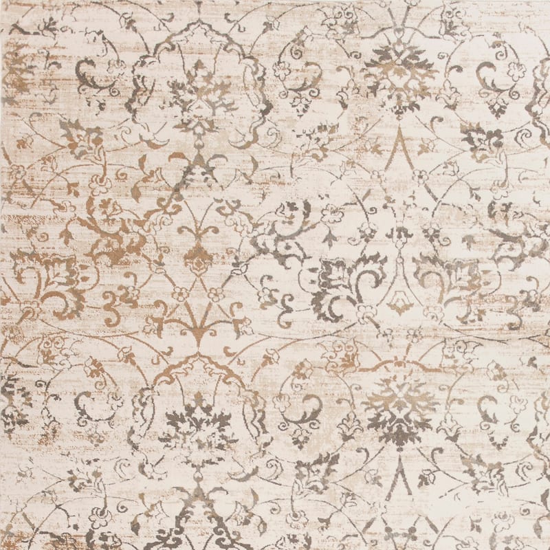 Domani Ekaterina Beige Vintage Scroll Area Rug