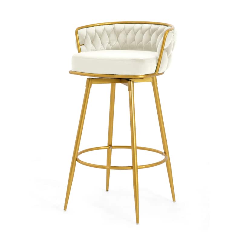 Christopher Knight Home - Lila Modern Gold Finish Swivel Counter Height Bar Stools (Set of 2 )