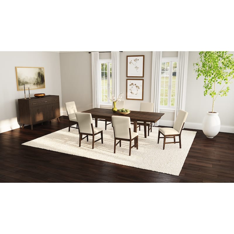 Simply Solid Doretta Dining & Server Set with Upholstered Seating