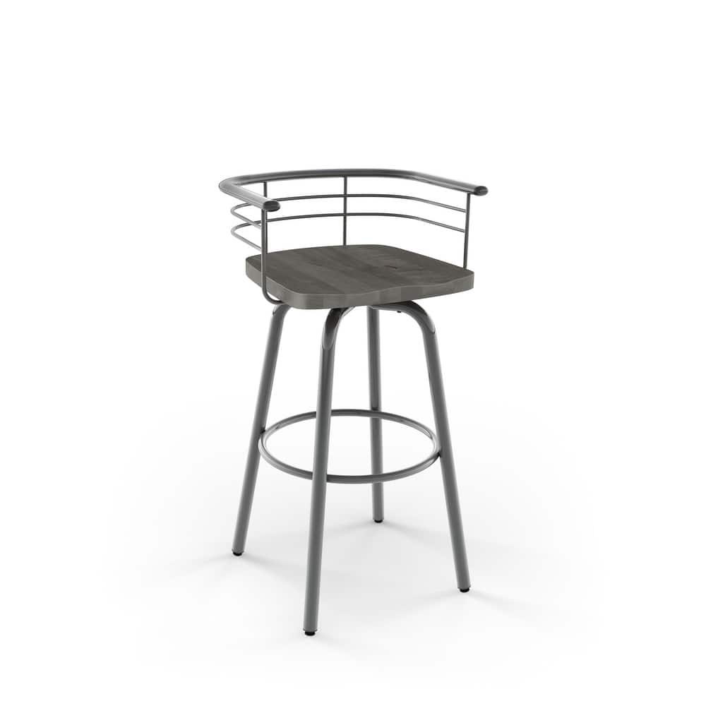 Amisco Brisk Swivel Counter Stool with Distressed Wood Seat
