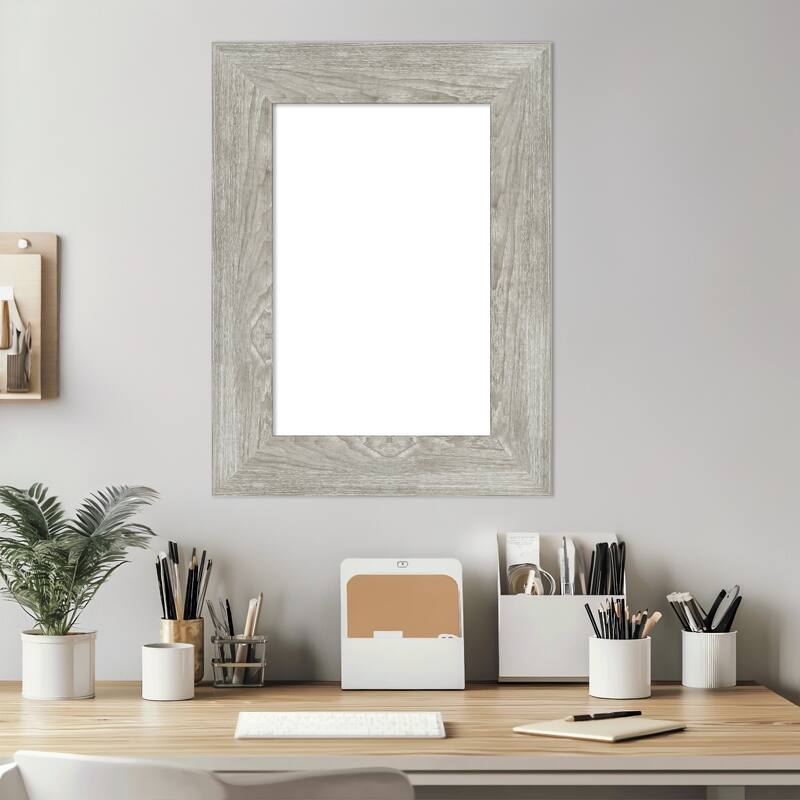 Amanti Art Dove Greywash Framed Dry Erase Magnetic Board