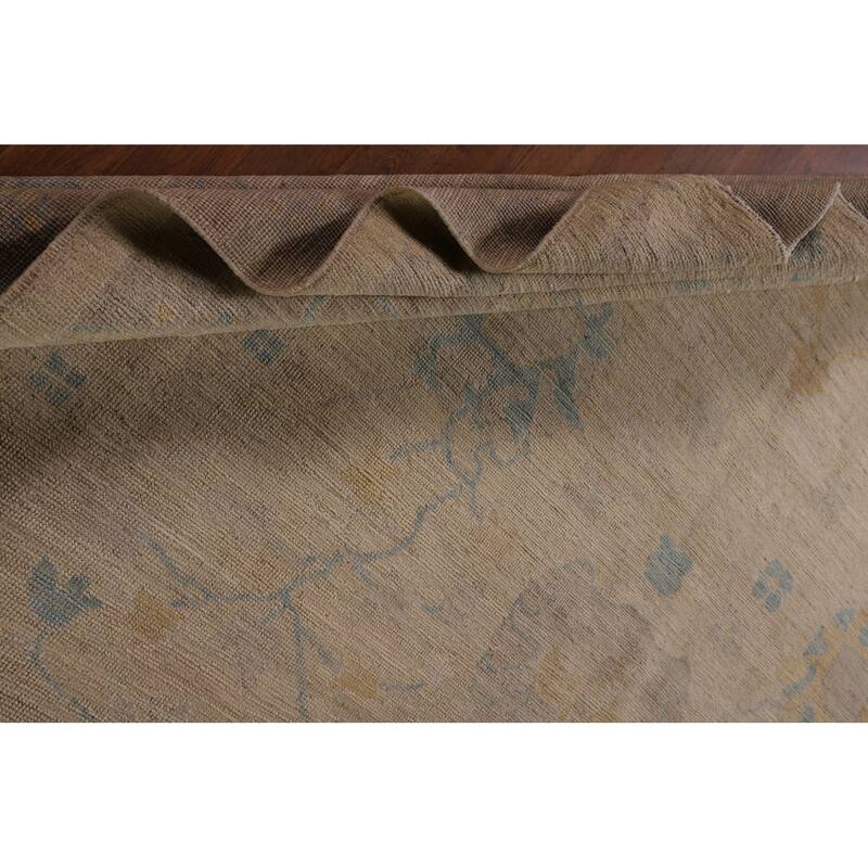 Oushak Turkish Area Rug Handmade Vegetable Dye Wool Carpet - 9'6" x 12'0"