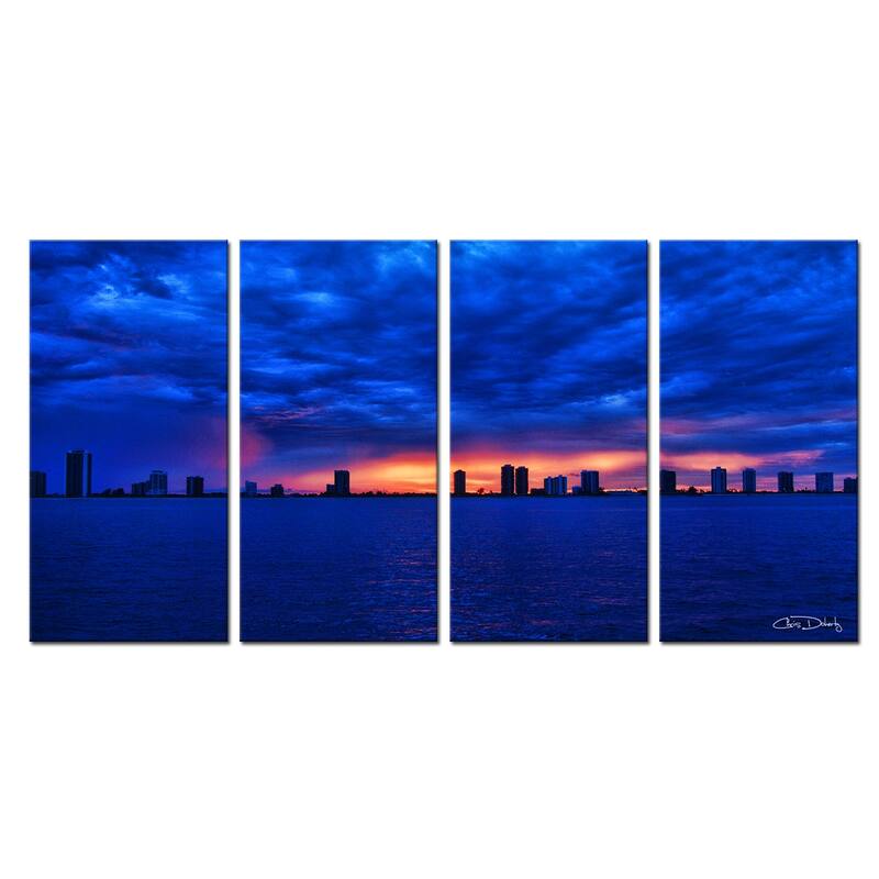 Ready2HangArt 'Singer Skyline' 4-Piece Wrapped Canvas Wall Art Set