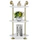 preview thumbnail 17 of 18, ivinta Corner Bookshelf with Storage, Wall Mount Pipe Open Shelves for Corner 3-Tier