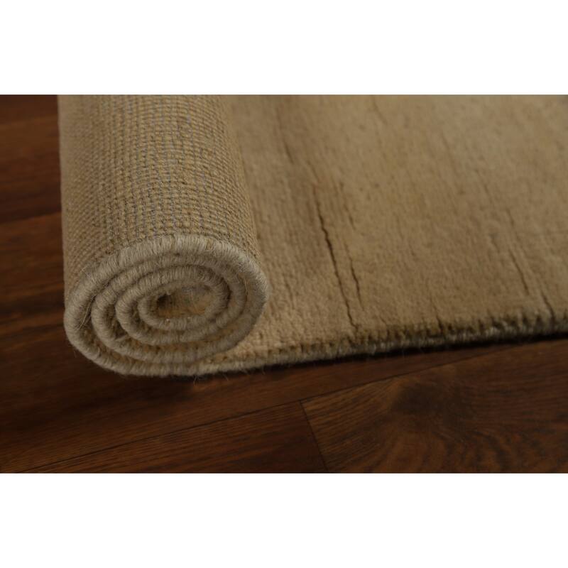Modern Gabbeh Oriental Rug Handmade Beige Accent Wool Carpet - 2'9"x 4'2"
