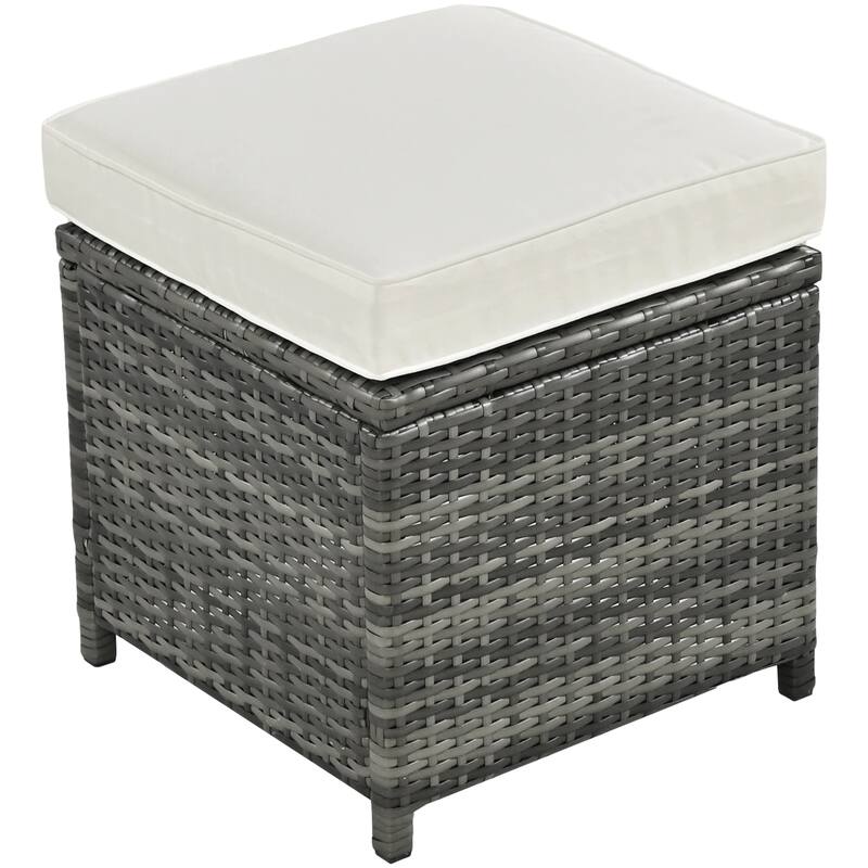 6-Piece All-Weather Outdoor PE Rattan Sofa Set - Patio Wicker Sectional with Storage Box, Removable Covers & Table