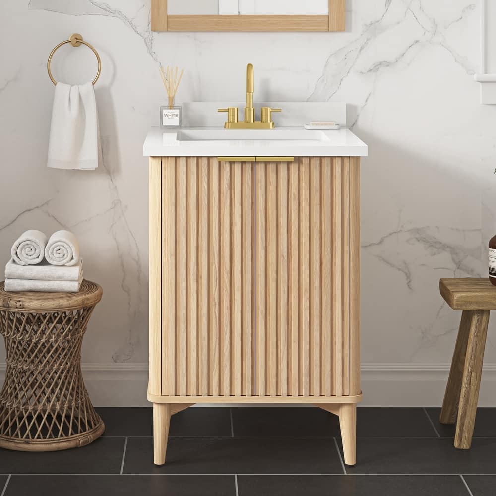 Gabi Bathroom Vanity with White Engineered Stone Top