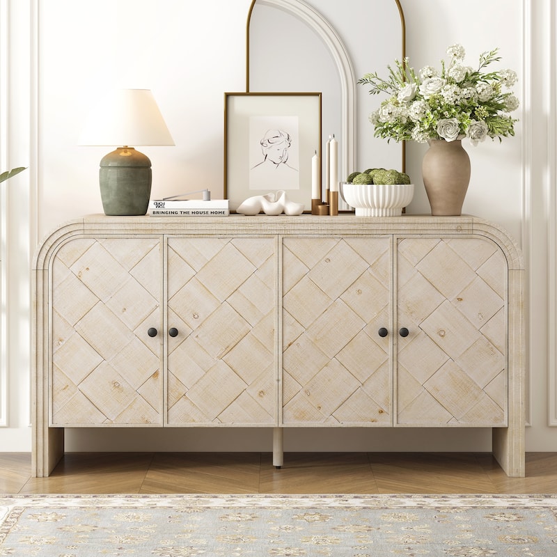 Luxury Multi-Functional MDF Sideboard - beige brown