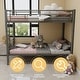 preview thumbnail 5 of 13, Twin Over Twin Modern Convertible Metal Bunk Bed with Ladders and Guardrail