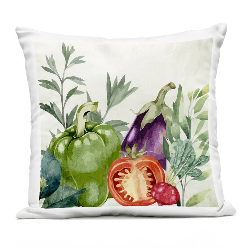 Stupell Organic Garden Vegetables Printed Outdoor Throw Pillow Design by Kim Allen - Accent - Polyester - Green - Single