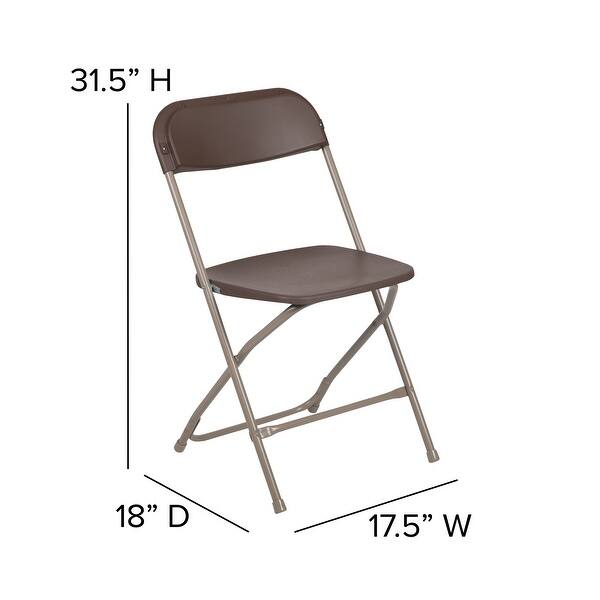 dimension image slide 3 of 7, 10 Pack 650 lb. Capacity Premium Plastic Folding Chair