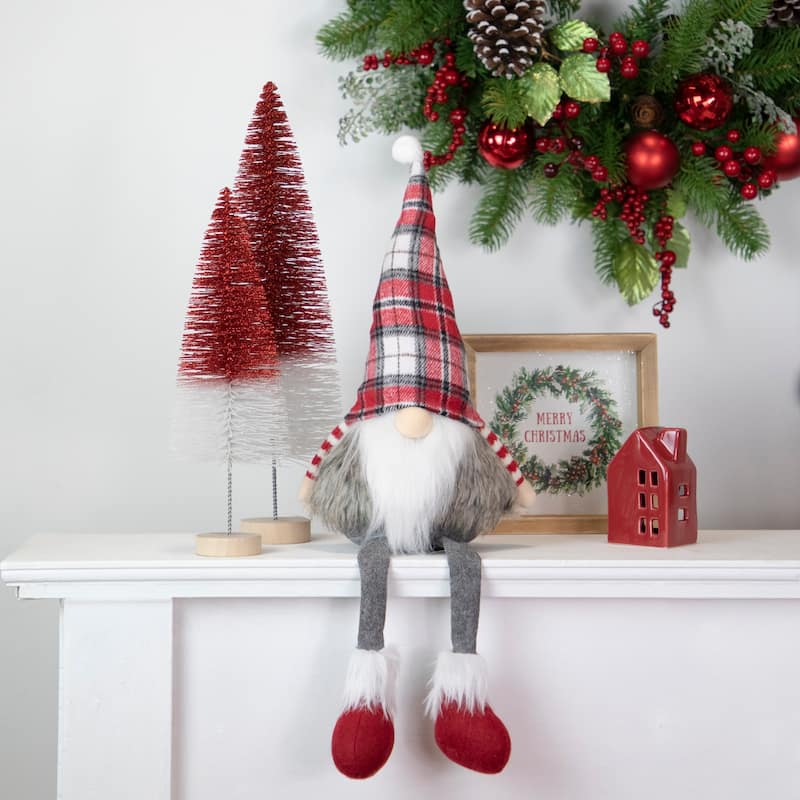 Glittered Sisal Christmas Tree - 15.5" - Red and White