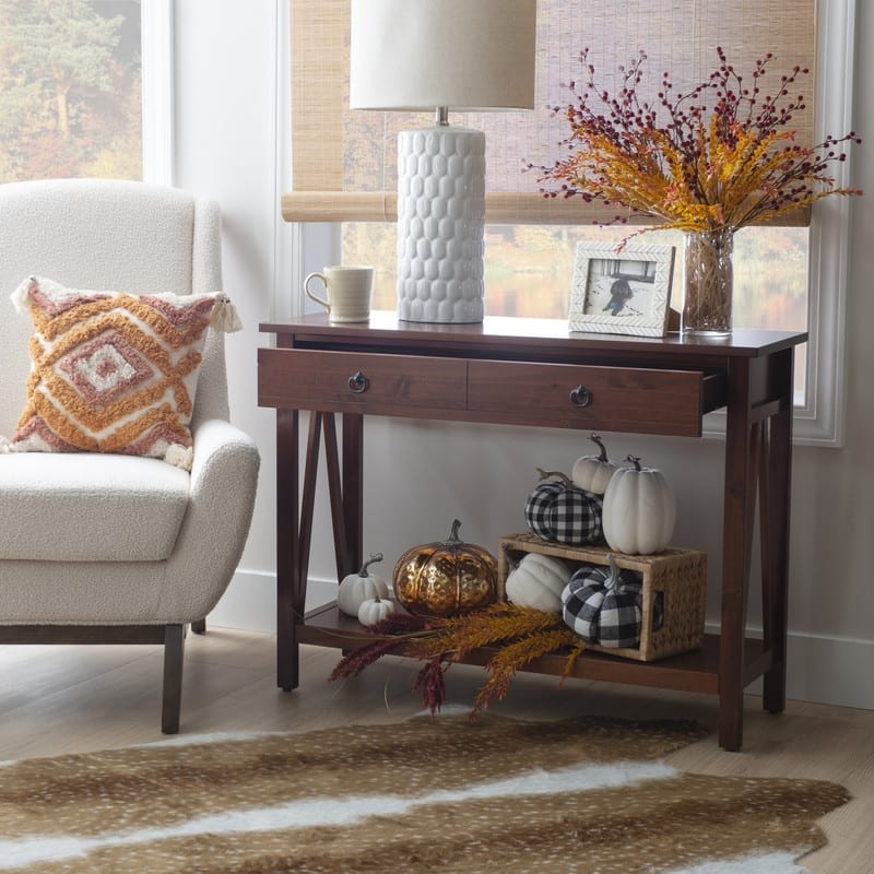 Copper Grove Newborough Antique Tobacco Console Table