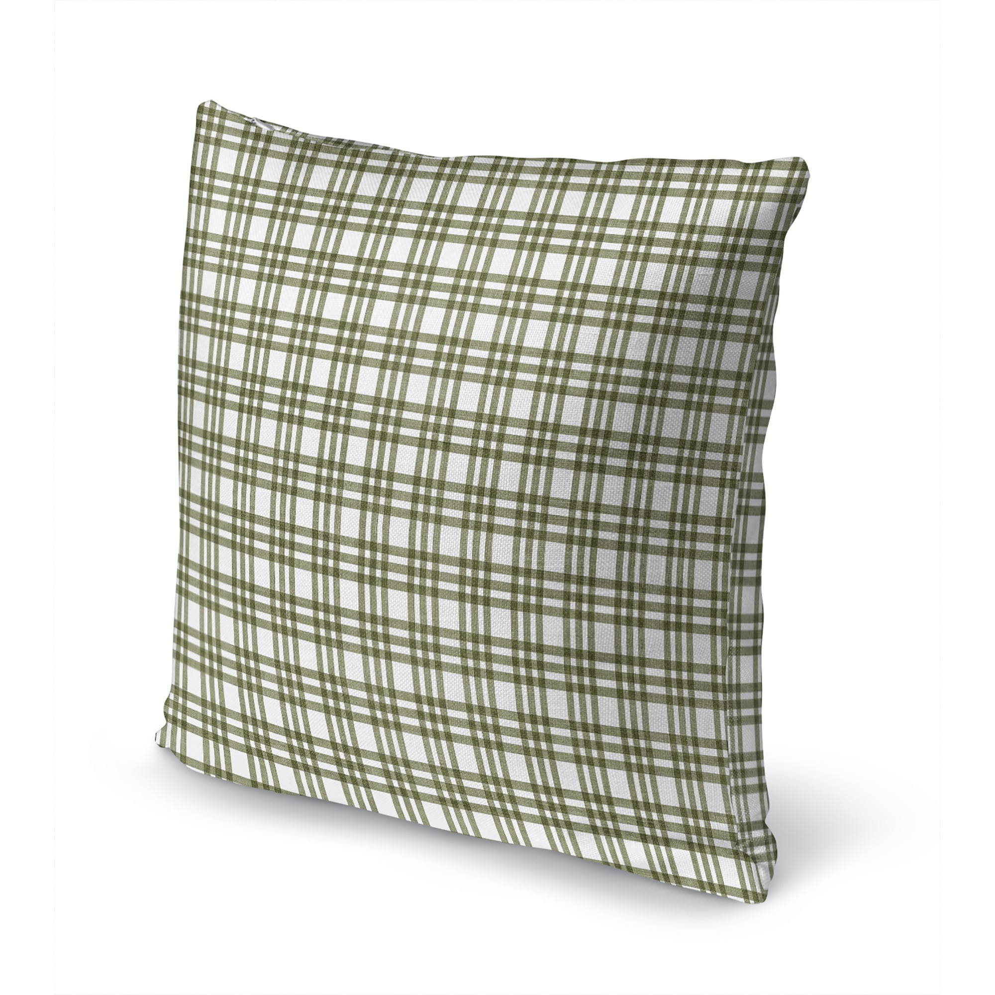 Small Checkered - White and Green Floor Pillow by