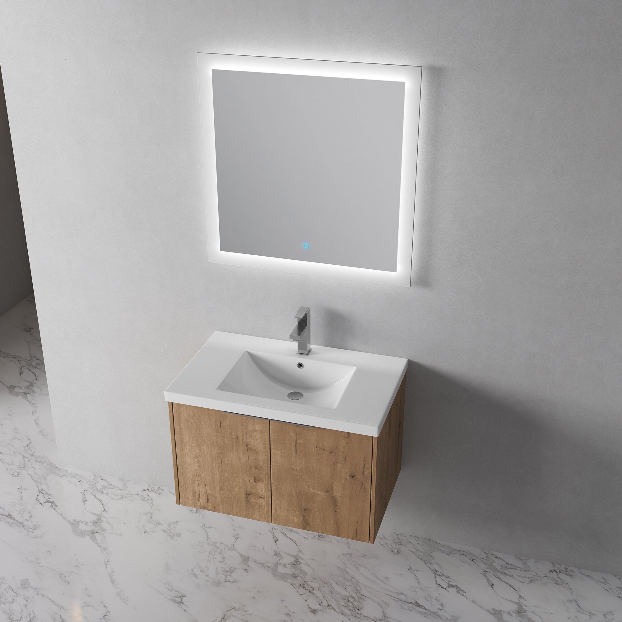 24 30 Floating Bathroom Vanity Set with White Vanity Top and White Basin Bed Bath Beyond 40120821