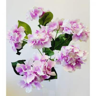 Purple And White Hydrangea Bush Artificial Flower