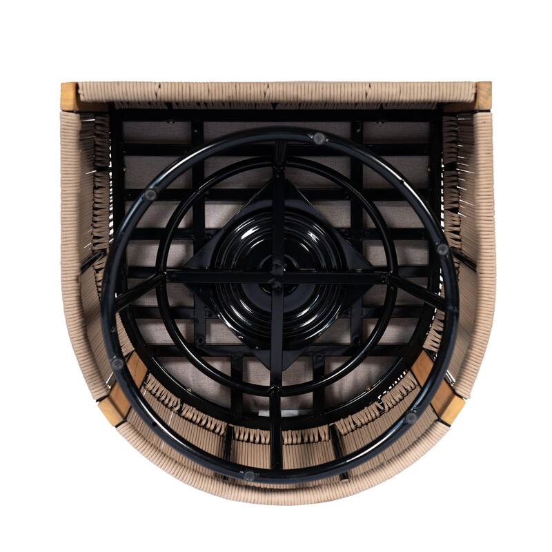 Christopher Knight Home - Maris 5-Piece Outdoor Acacia Wood Swivel Dining Set with 70.75" Rectangular Slat Table and Cushions