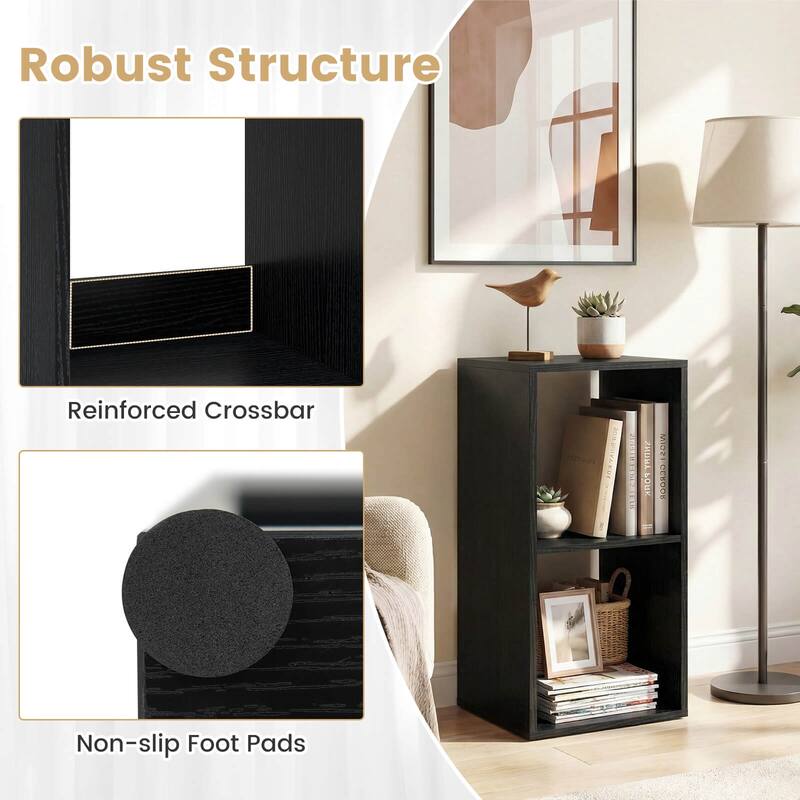 Costway 2/3-Cube Bookcase Open Back Bookshelf with Anti-tip Kit Modern