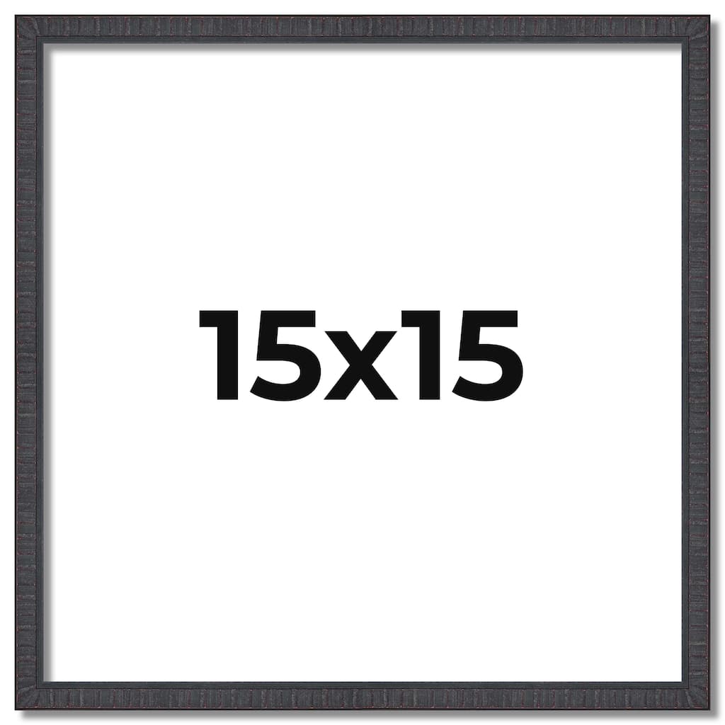 15x15 Frame Brown Solid Wood Picture Frame Includes UV Acrylic