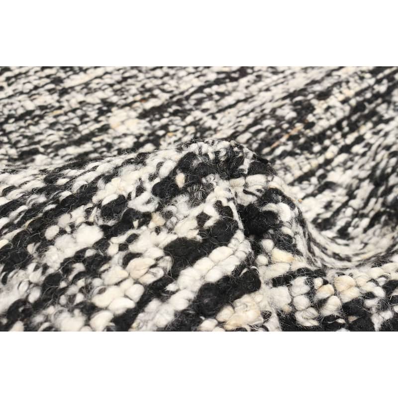 ECARPETGALLERY Braid weave Sienna Black Wool Rug - 5'2 x 7'6