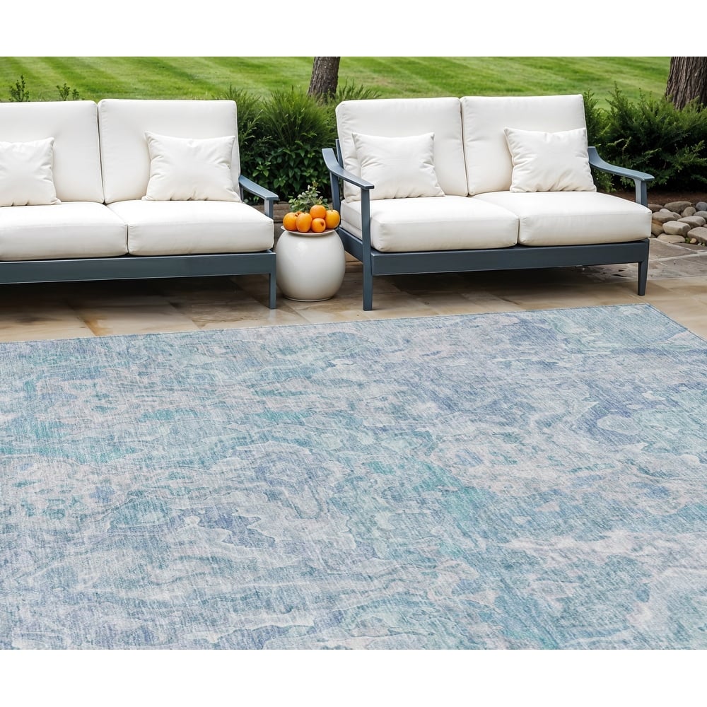 HomeRoots Abstract Transitional Rectangle Outdoor Rug