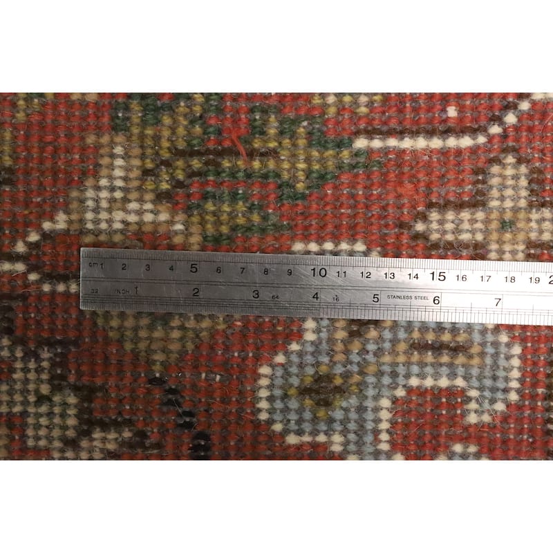 Hand Knotted Oriental 100% Wool Carpet Transitional All-Over Oranges & Rust Oushak Runner Rug - 7' 10'' X 2' 7''