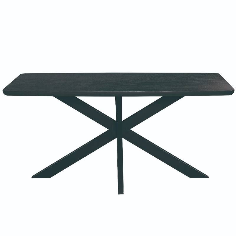 Ravenna Modern 63" Rectangular Dining Table with Solid Wood Top & X-Shape Metal Legs for Home Kitchen Dining Room