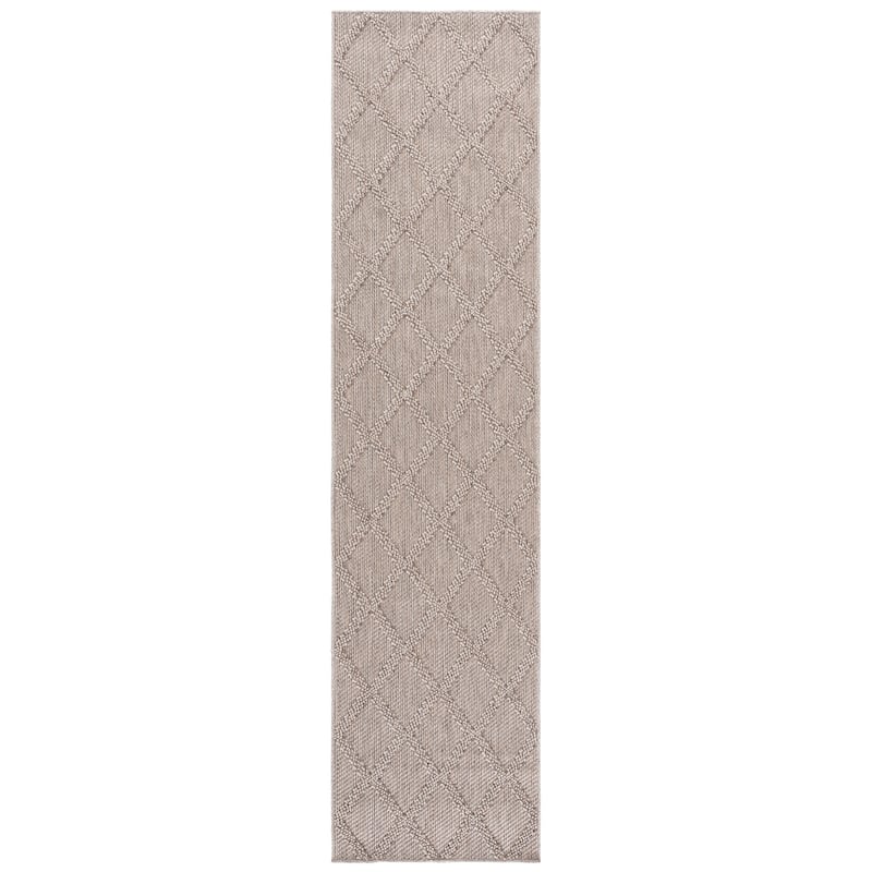 SAFAVIEH Highland Inesa Trellis Rug - 2'2" x 9' Runner - Light Brown/Beige